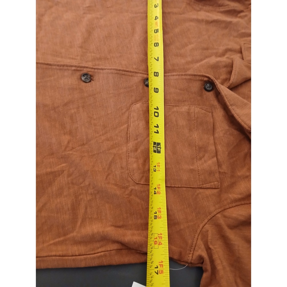 Old Navy Womens L 10-12 Rust Orange Cotton Slub Jersey Button Up Camp Shirt NEW - Picture 7 of 10